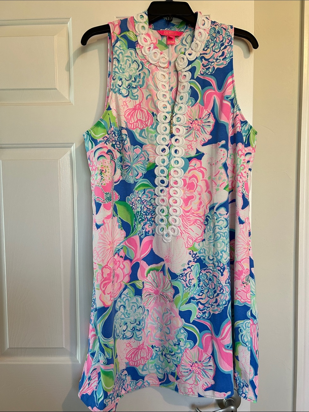 Lilly Pulitzer Blue/Pink/Green Floral Sleeveless Shift